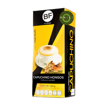 Café Premium Capuchino Hongos Black Fusión 16 sobres de 30 gramos /Con Ganoderma , Shitake y Maitake